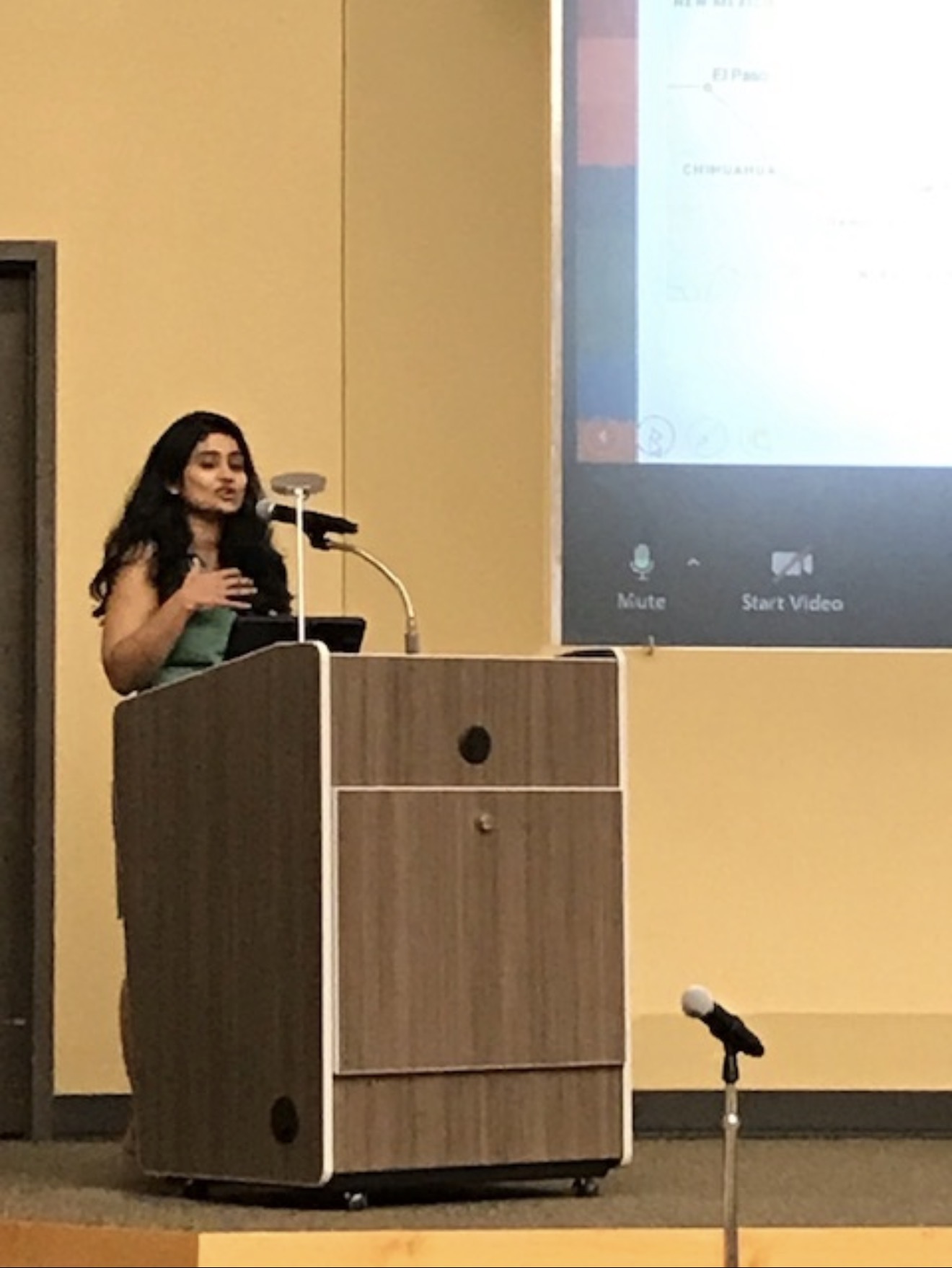 Sanjhi Gandhi presenting at a university mental health workshop